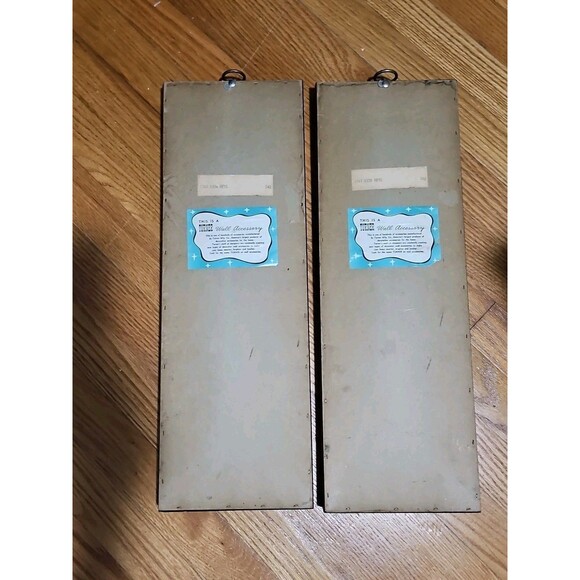 Set Of 2 Vintage MCM Turner Wall Accessory Ornate Kings Knights Gold Keys - Picture 10 of 15